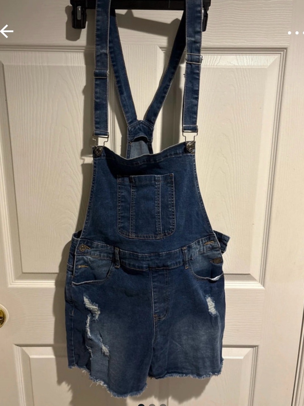 Denim Blue Women’s Jean Short Overalls
